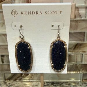 Kendra Scott Elle Earring Navy Goldstone
